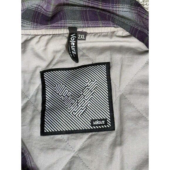 Rare Voleurz Jacket Mens 2XL Heavyweight Flannel Lined Plaid Full Zip - Picture 3 of 6
